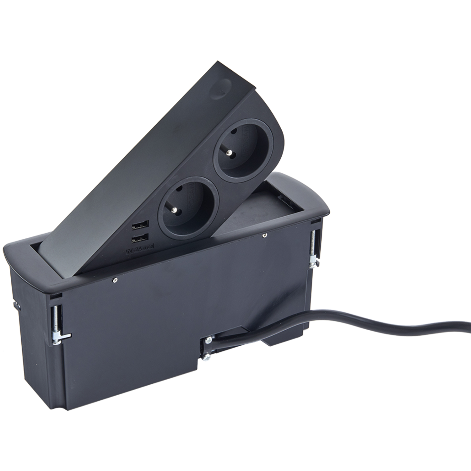 Cizo bloc pop up nl/dl/l 2x16a-2xusb 2a noir mat r ma