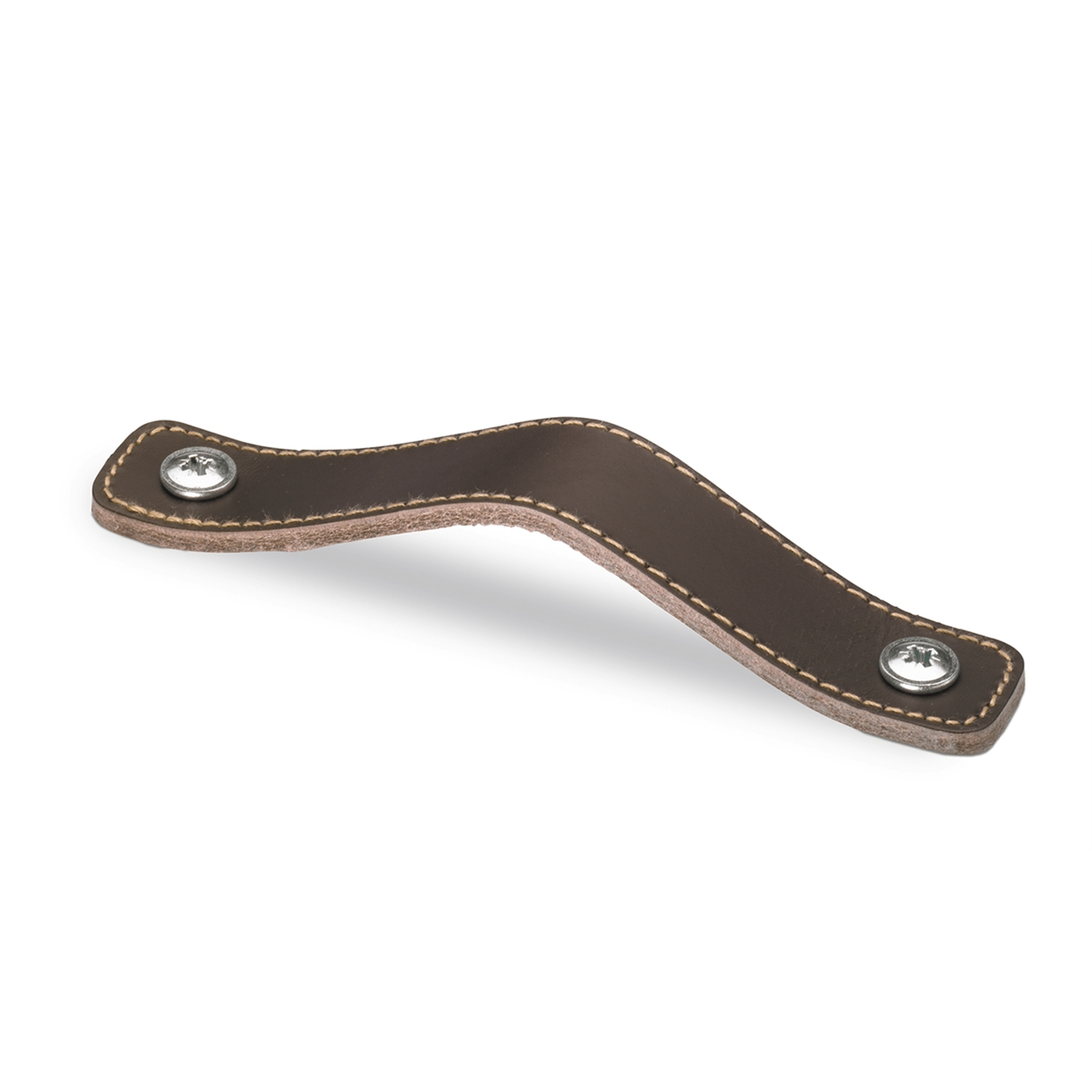 Greep Nica, boorafstand 96, L 123 mm, B 25 mm, H 3 mm, donkerbruin leer