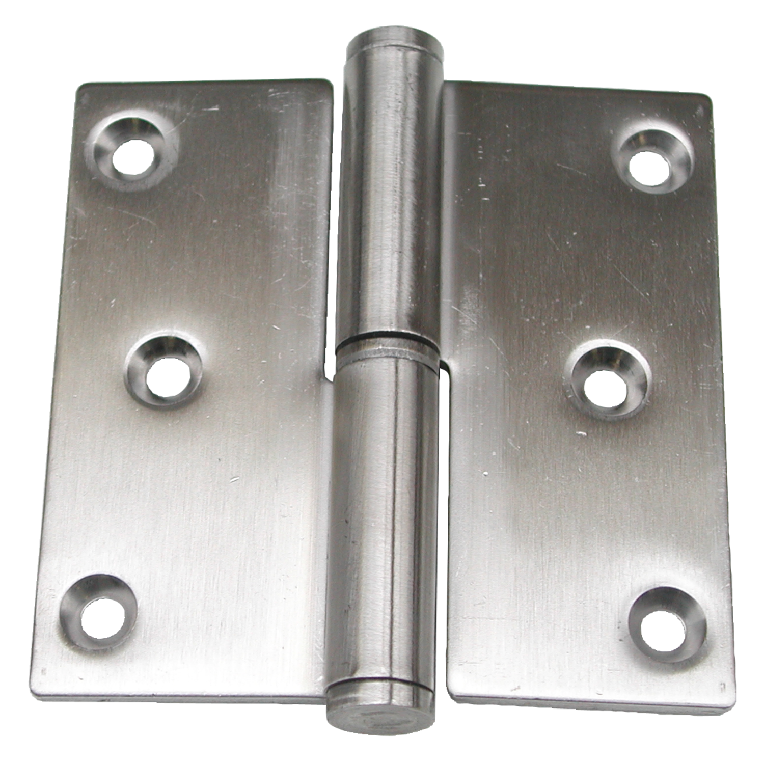 Paumelle 80x80mm inox sat.ga coins droit  