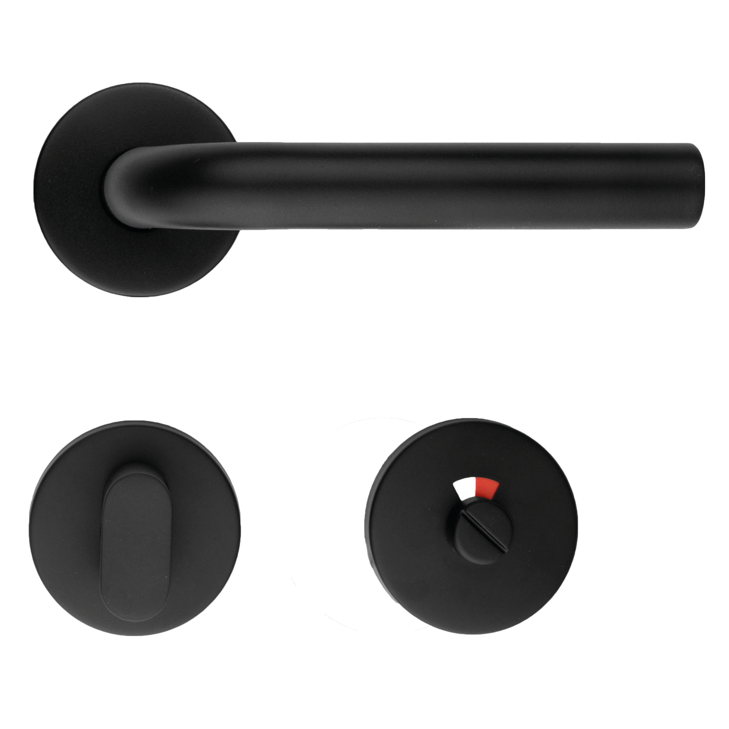 Deurkruk Pro l shape 19mm zwart r+wc