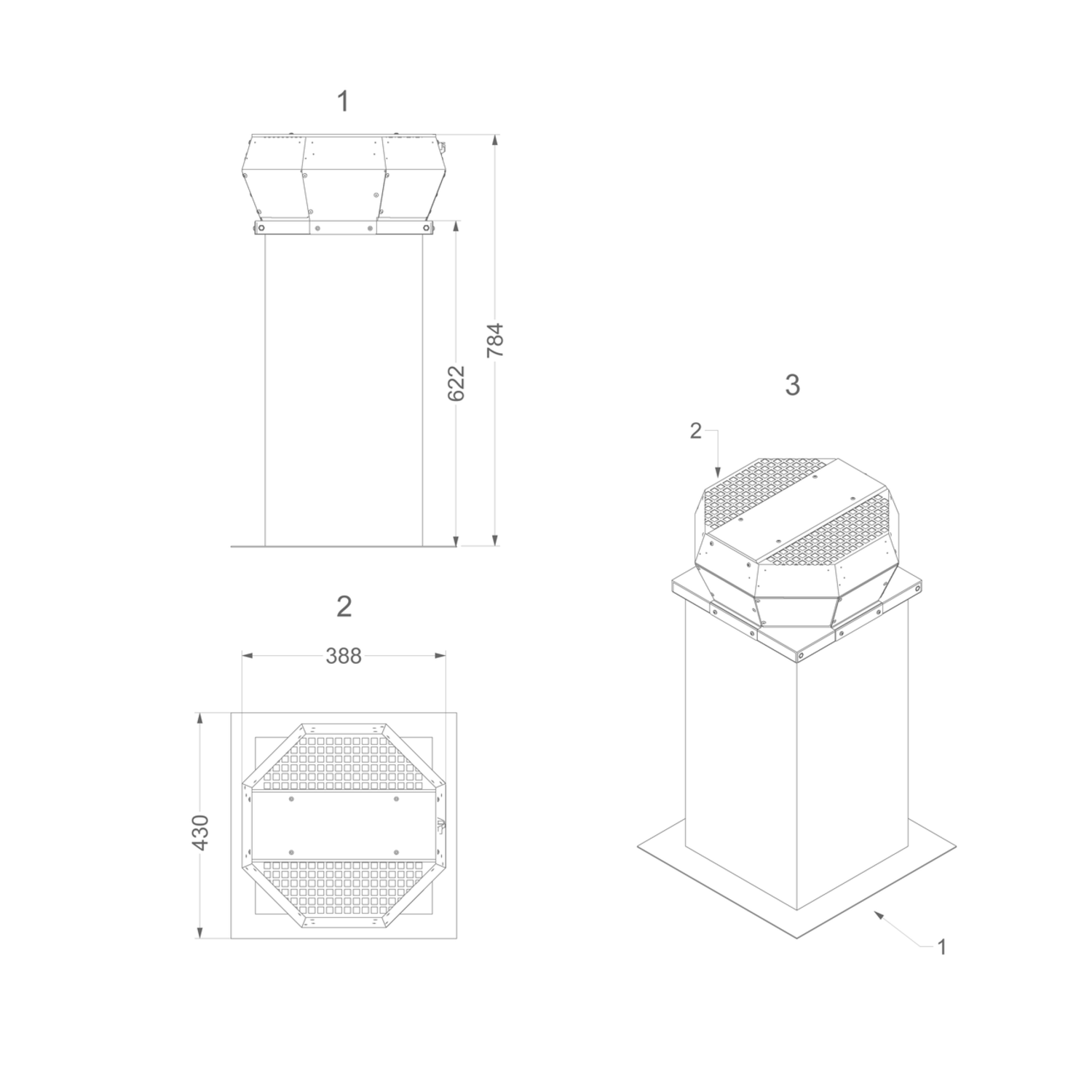 Novy moteur toit plat 78,4 cm haute 