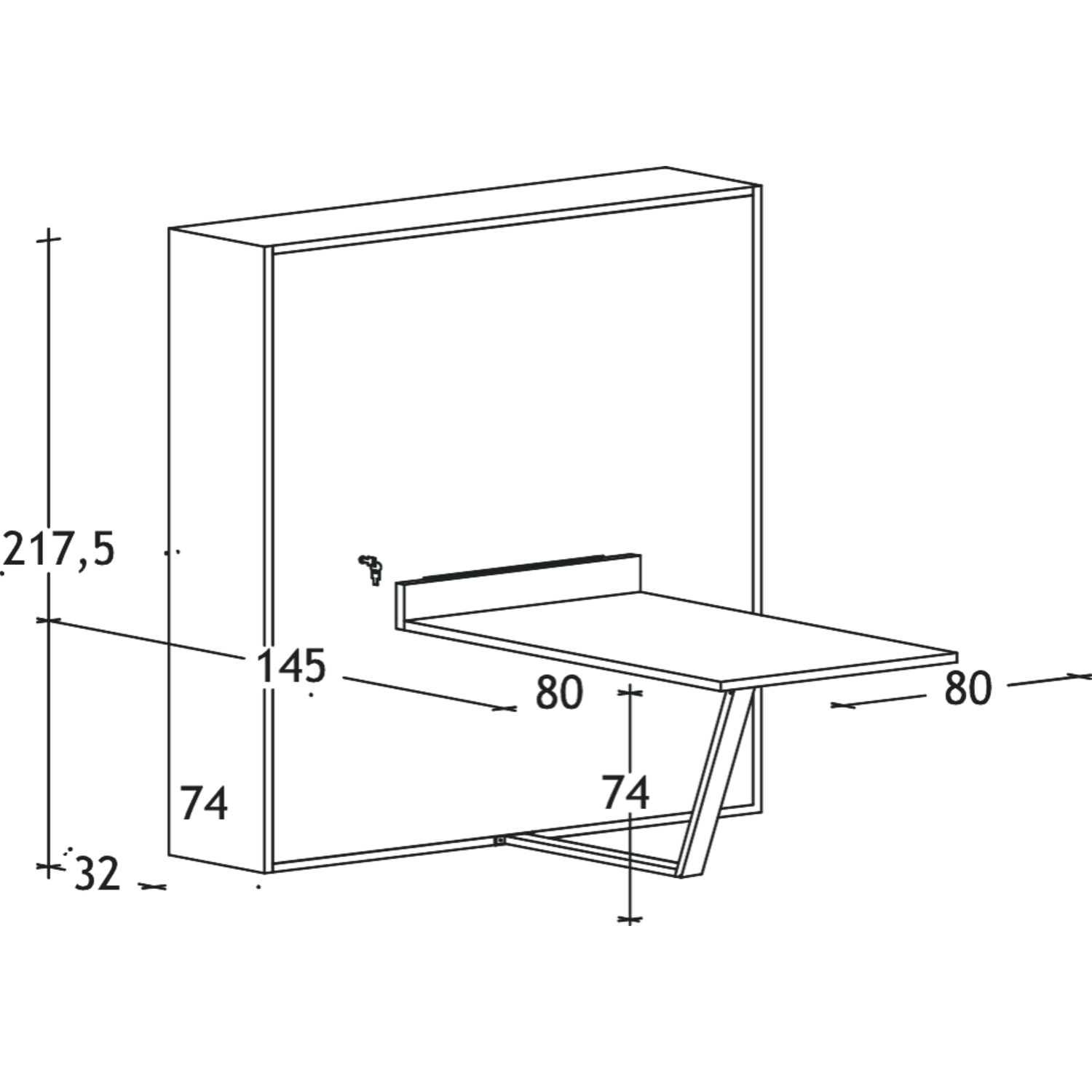 Kit table pour lit escamotable click v 