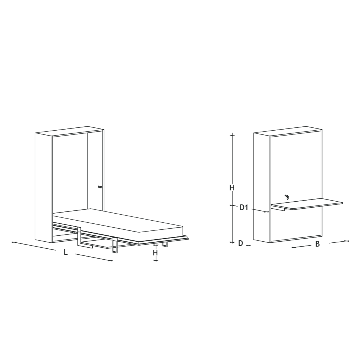 Click v top kantelbed 93x202