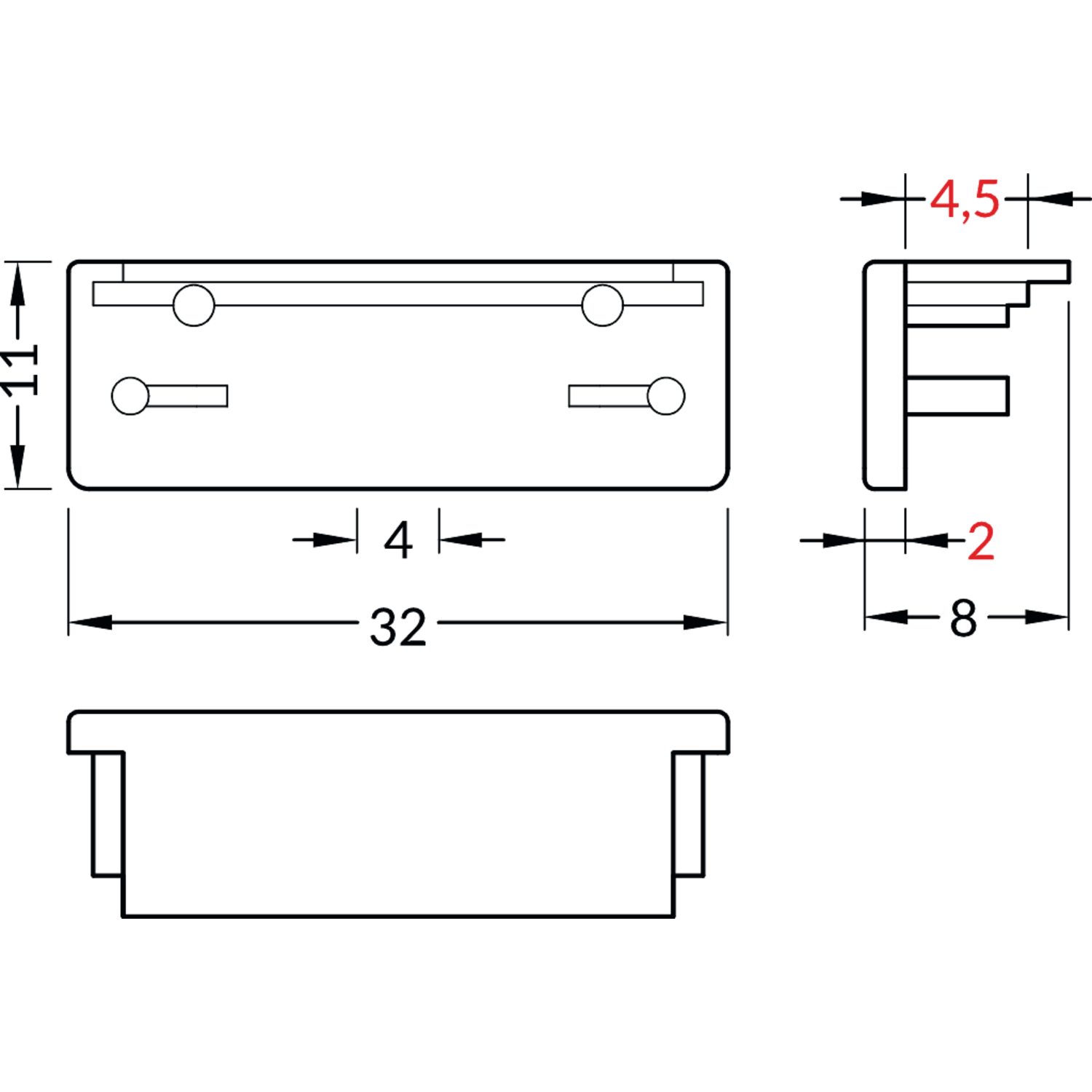 Eindstuk Wide24 wit