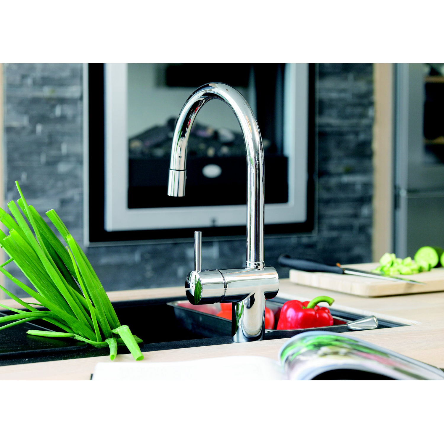 Osier c mitigeur evier chrome  pull-out avec douchette
