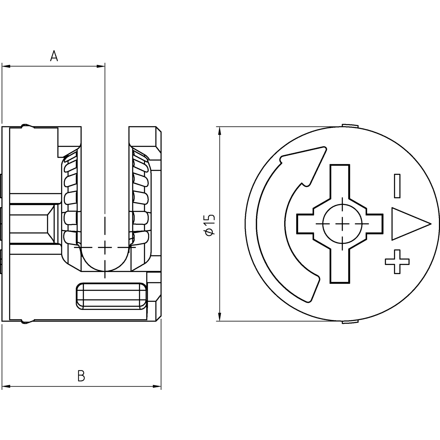 Ferrure d'assemblage excenter 15.29 Z sans bord nickelé
