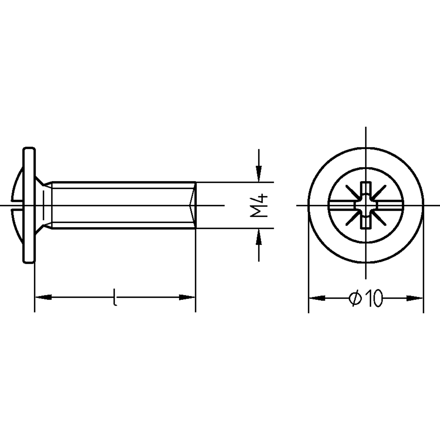 Vis à métaux tr zingué M4x15 