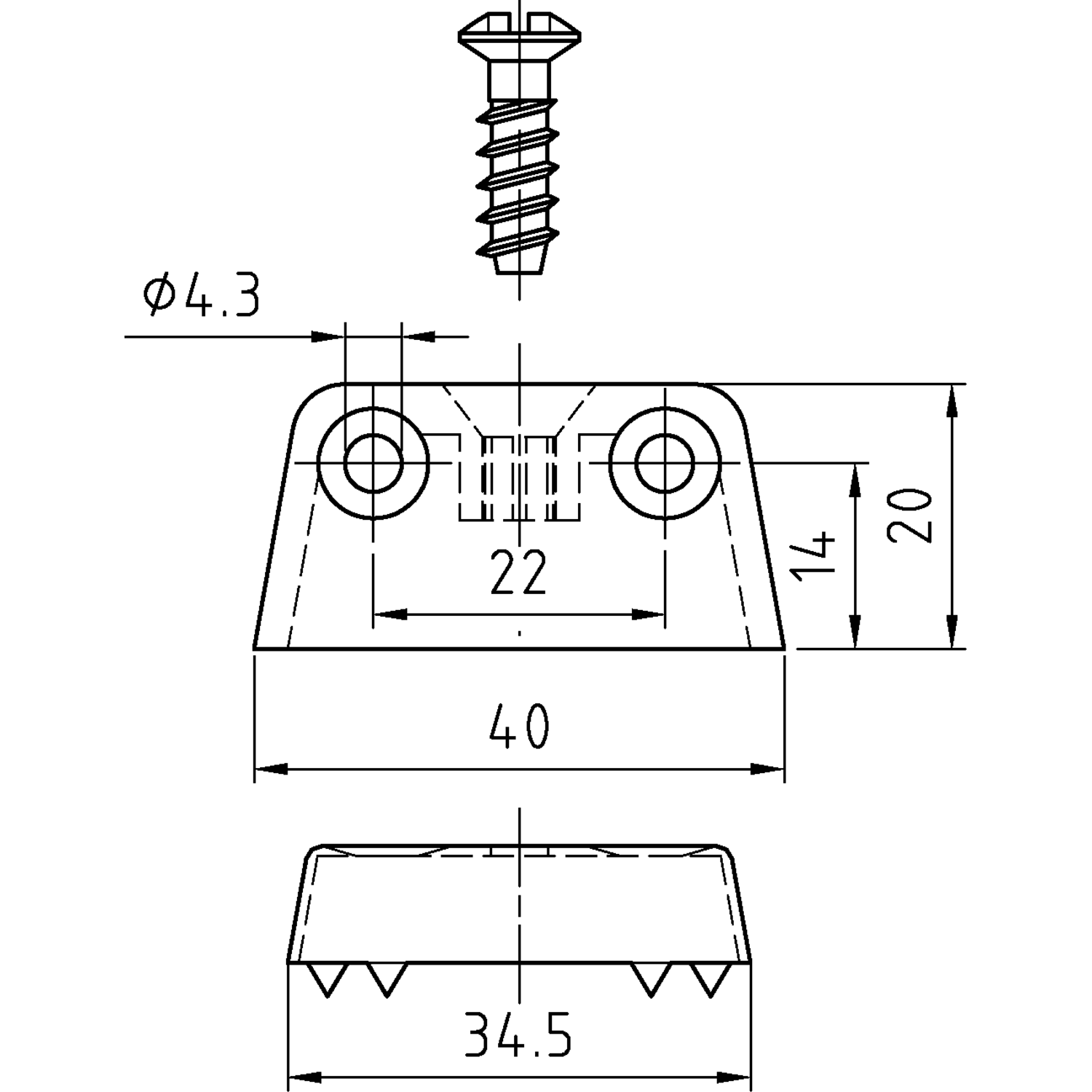 Kastverbinder TZ 4, vernikkeld