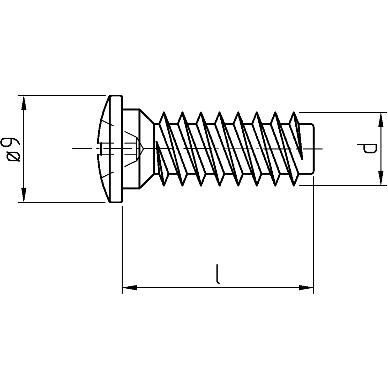 Euro schroef 6,3 x 25mm Pozidrive pan verzinkt