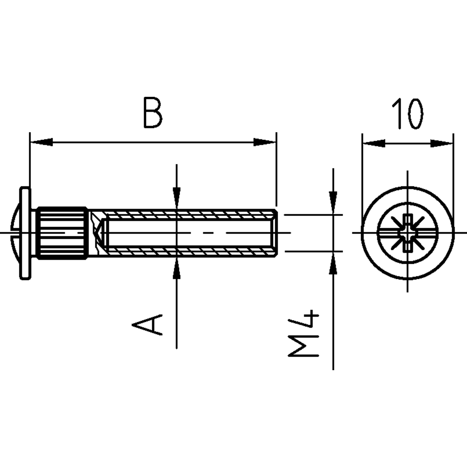 Douille connection d 5mm M4 metal 228-36mm 