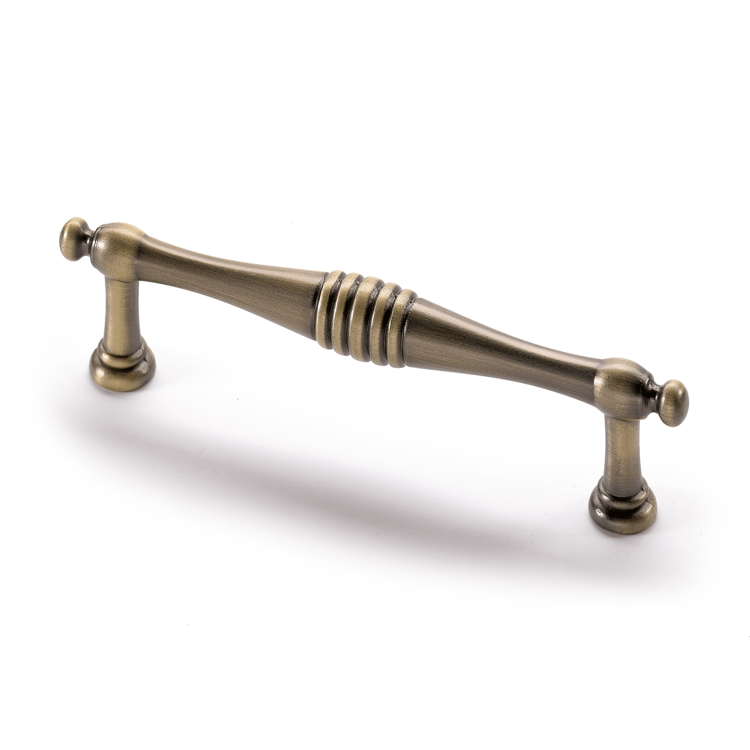 Greep Osimo, boorafstand 96, L 120 mm, B 13 mm, H 22 mm, ø 13 mm, messingkleurig antiek