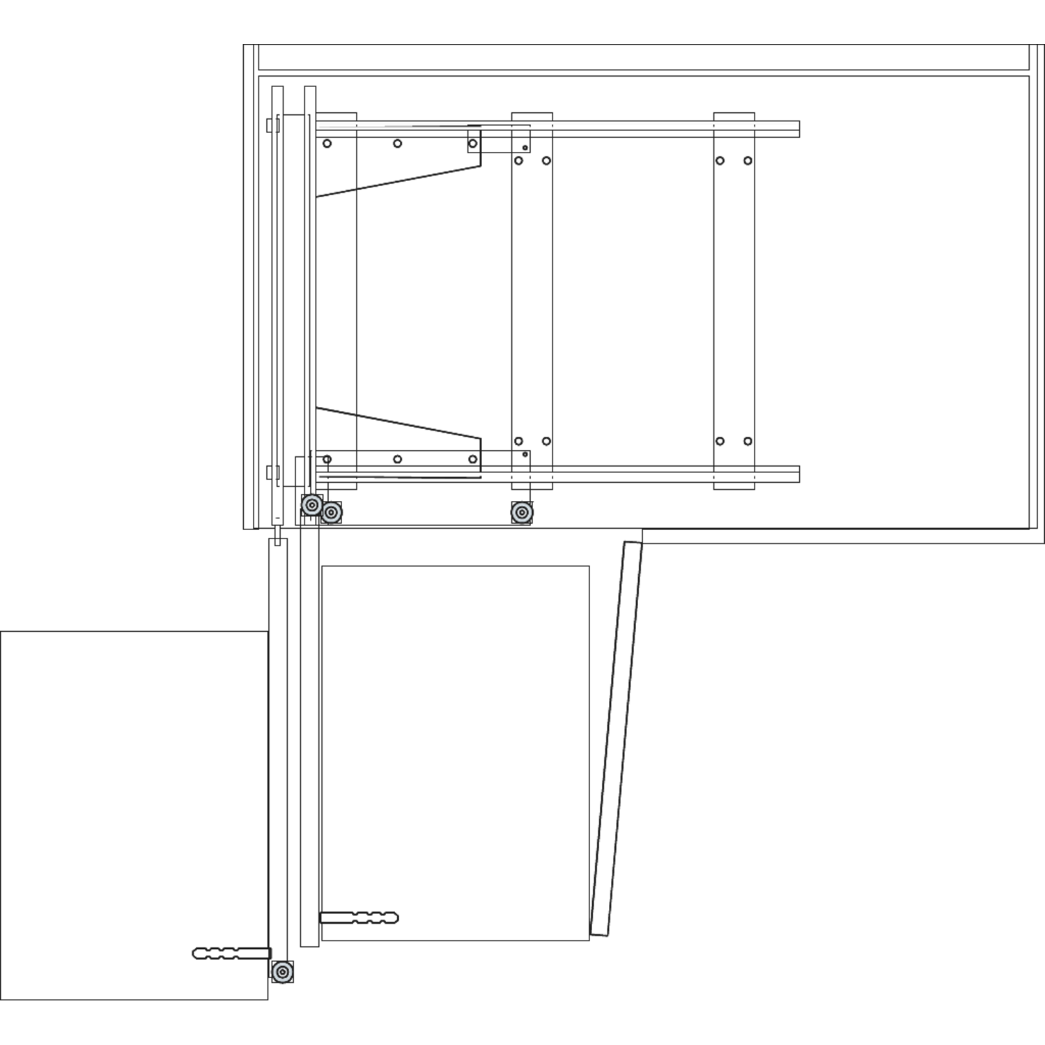 Rational corner d Soft Close 450mm ga anthracite  + 4 paniers fil anthracite