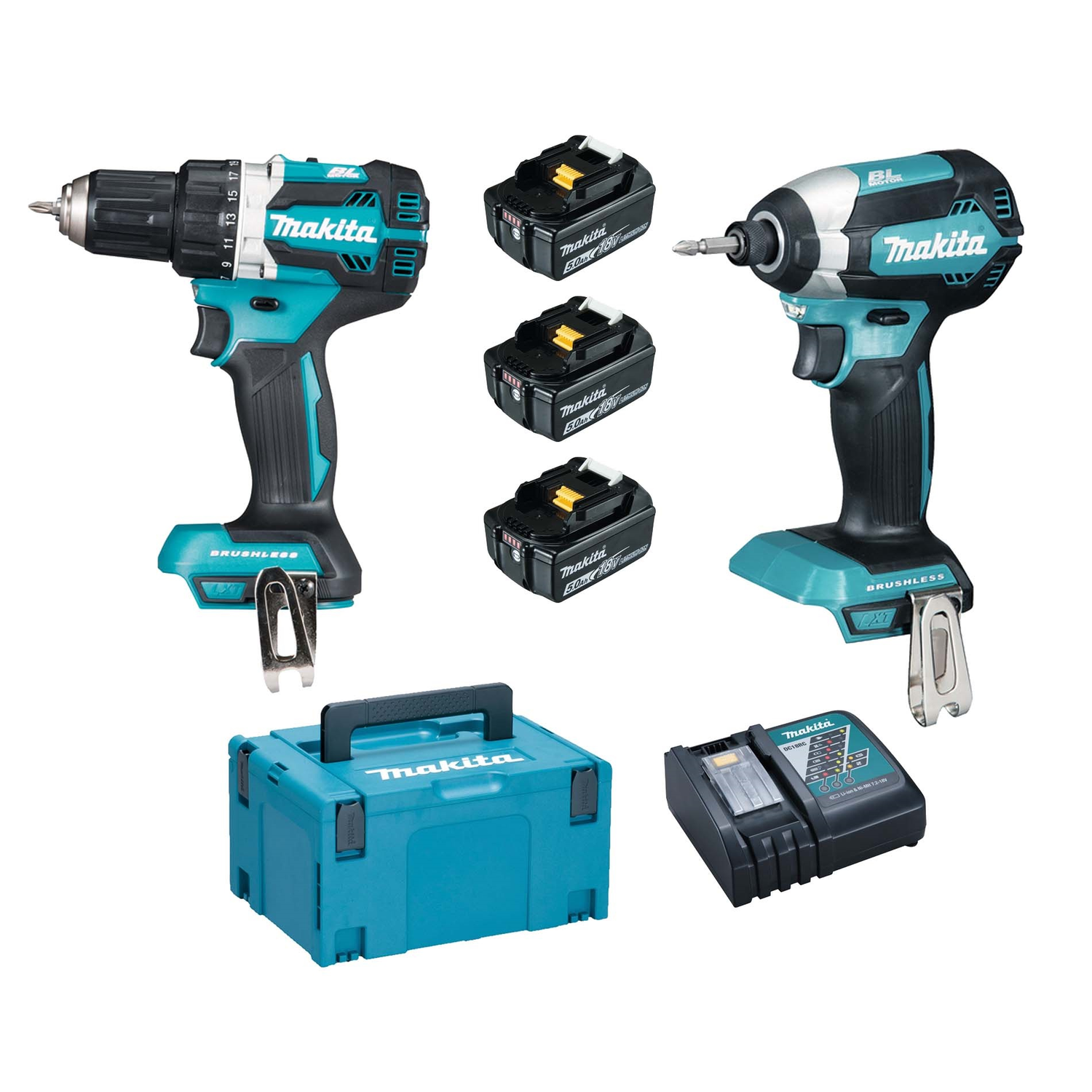 Makita combopack 18v ddf484 + dtd153 3 batteries + chargeur