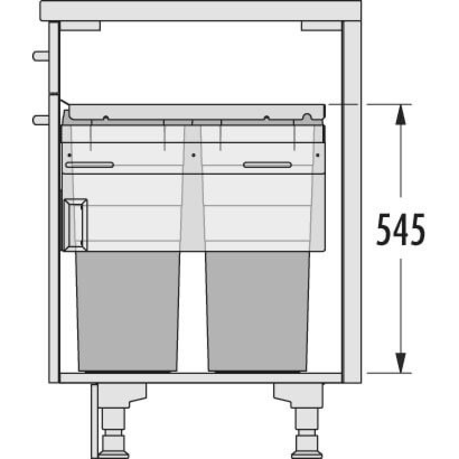 Hailo eurocargo-Synchro k.45cm 2x38l SoftClose