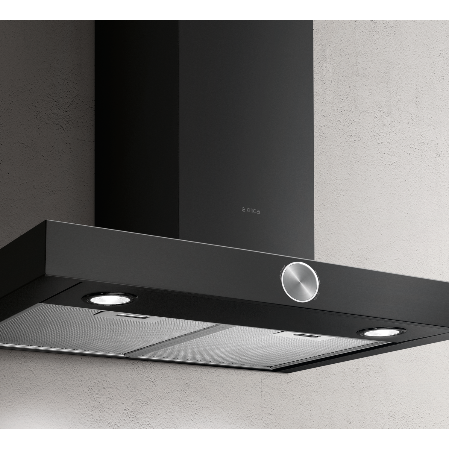 Lol plafond aspiration acier noir gaufré 60 cm 