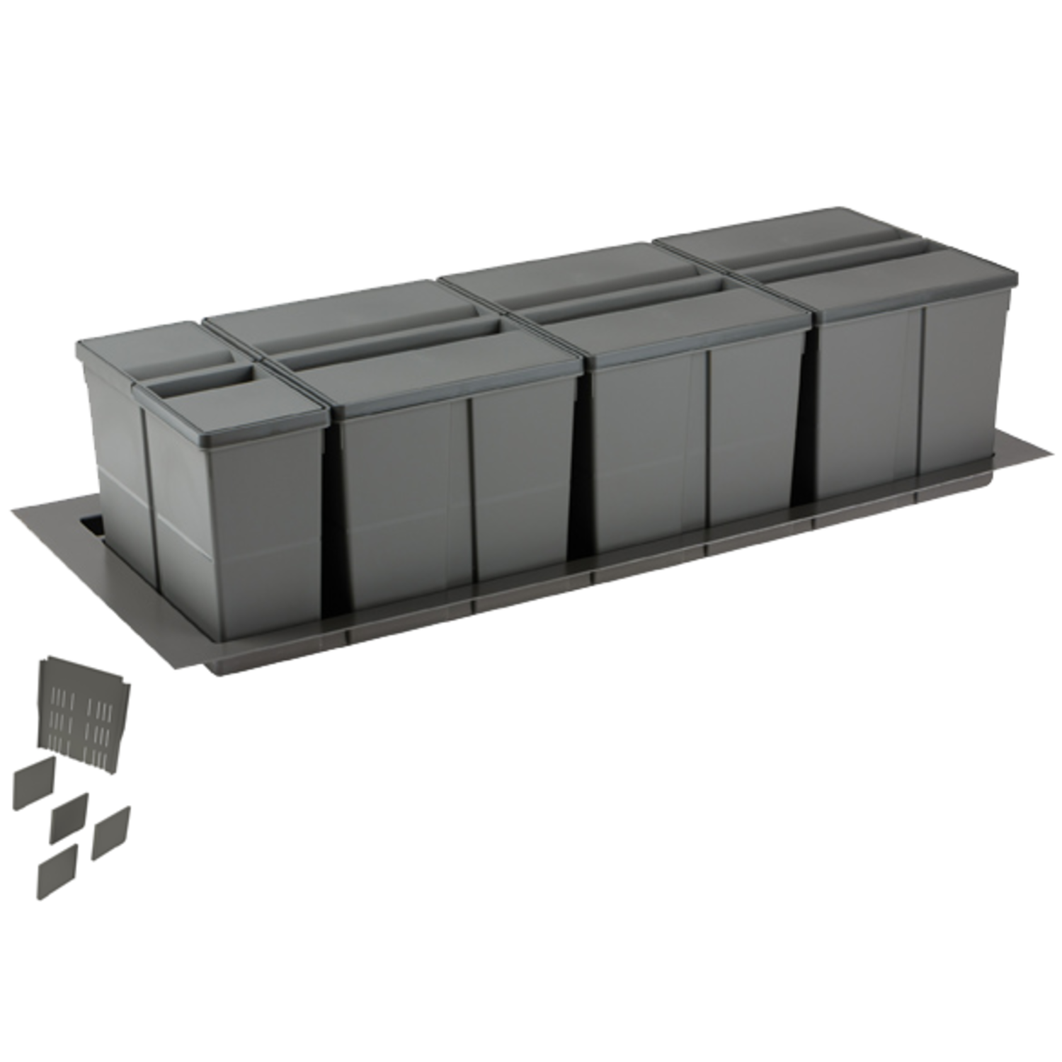Système déchets tiroir 9xl c.1200mm h.277mm 20 L + 20 L + 20 L +9 L gris orion