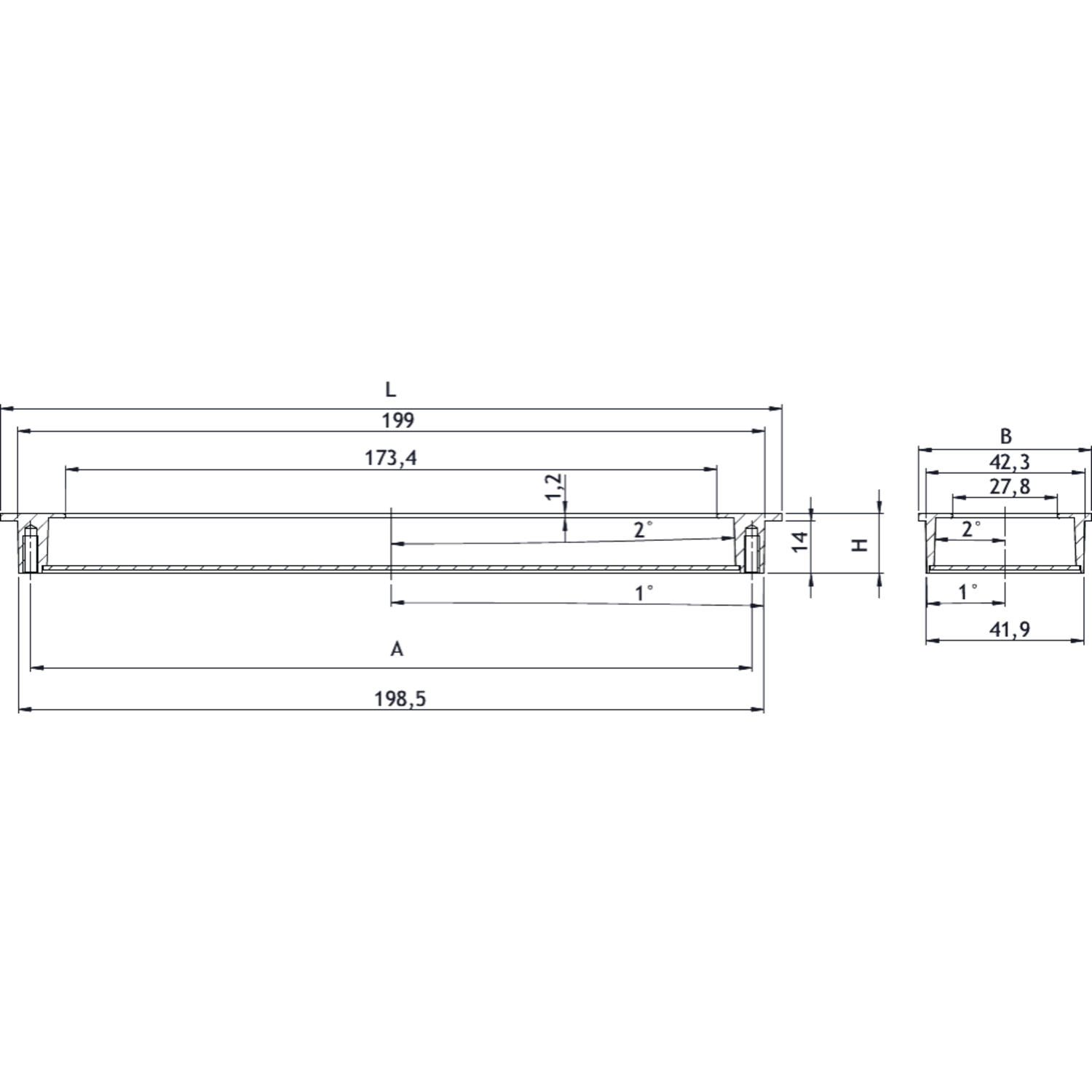 Cuvette lux zamac asp inox df 128mm L 144mm 