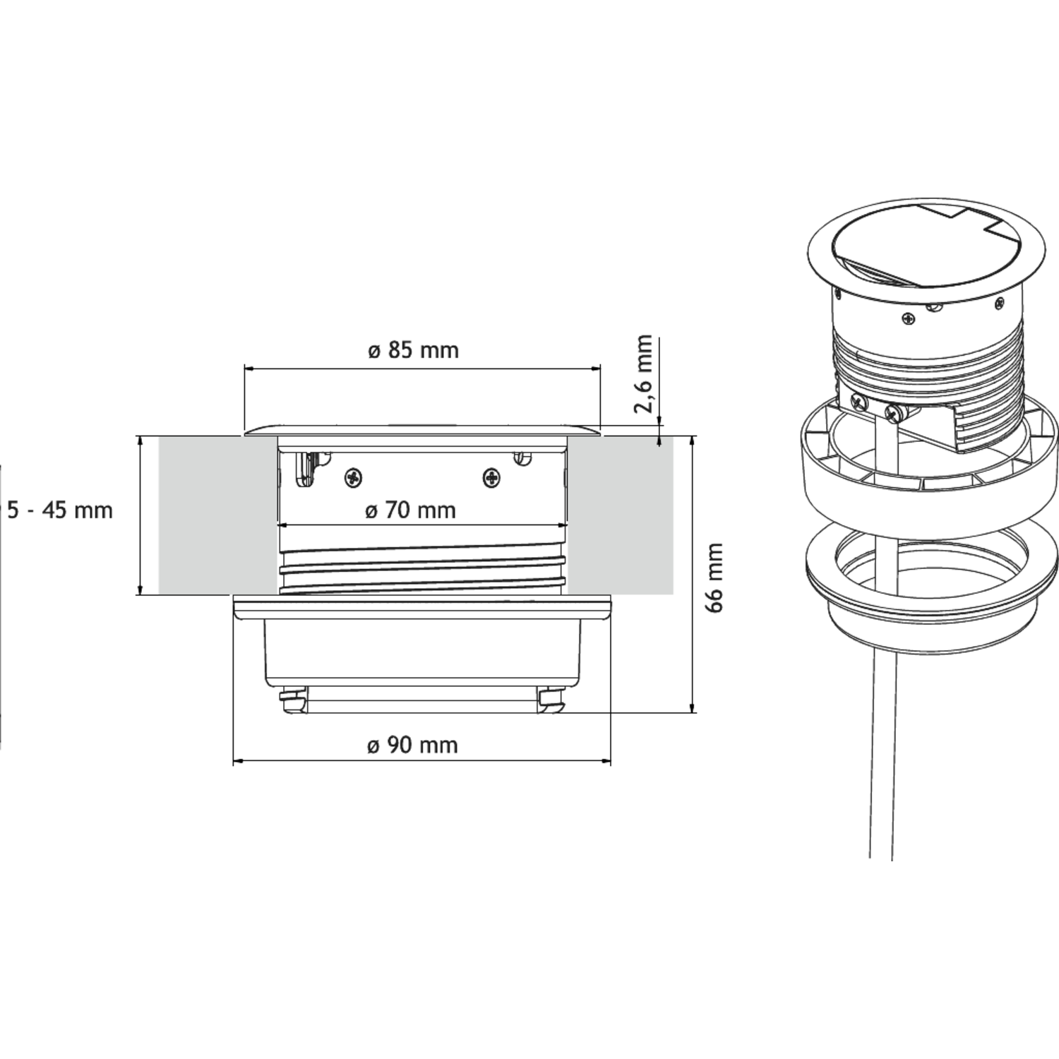 Ring d-nl-l 1 stopcontact + 1 usb wit