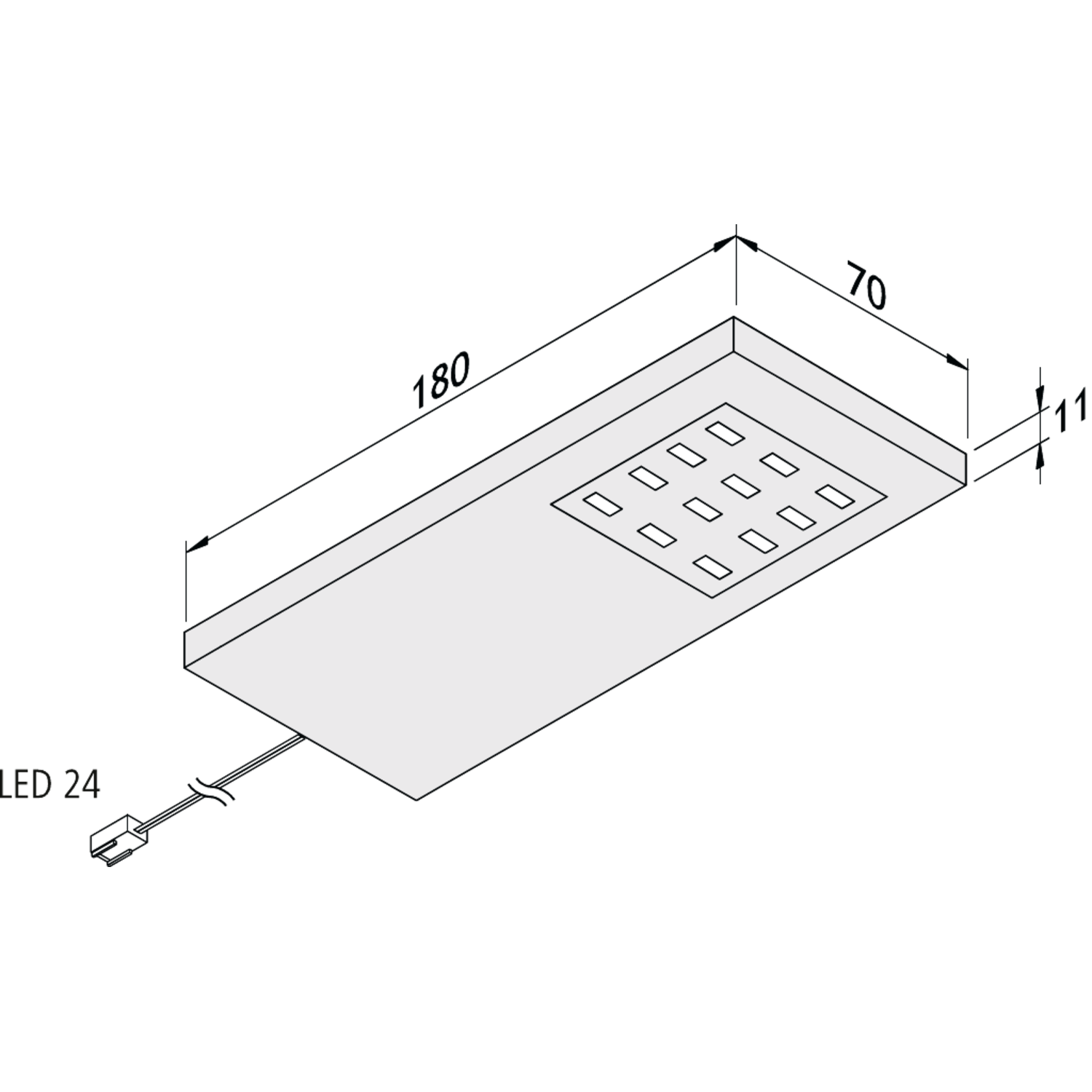 Hera set 2 x slim-pad Led 5w 24V 3000K blanc +transfo 15W