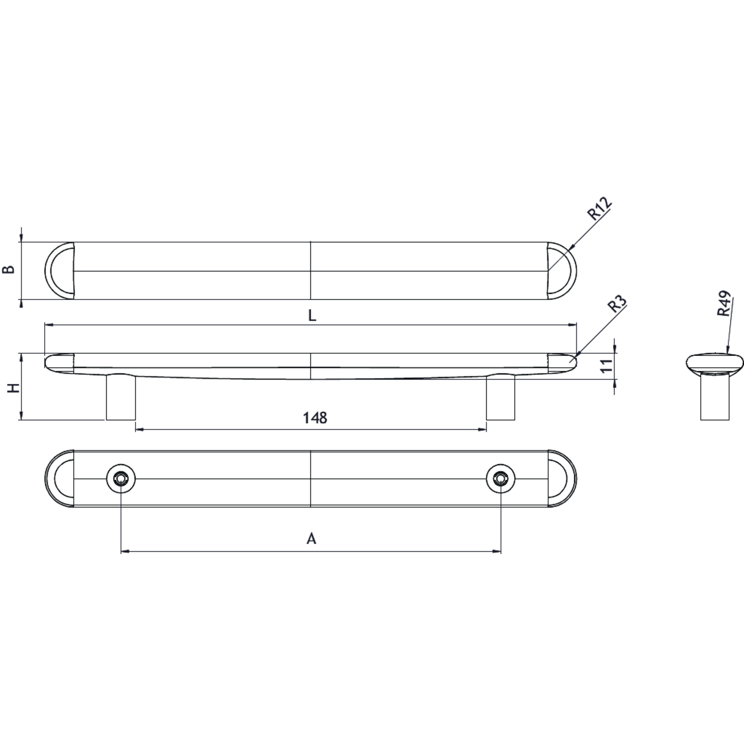 Greep BRUTUS BA160 L224 eik
