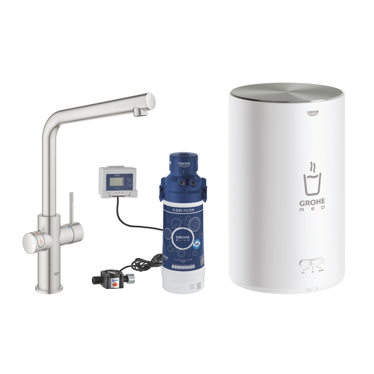 Grohe red duo-m starterkit l-bec supersteel  