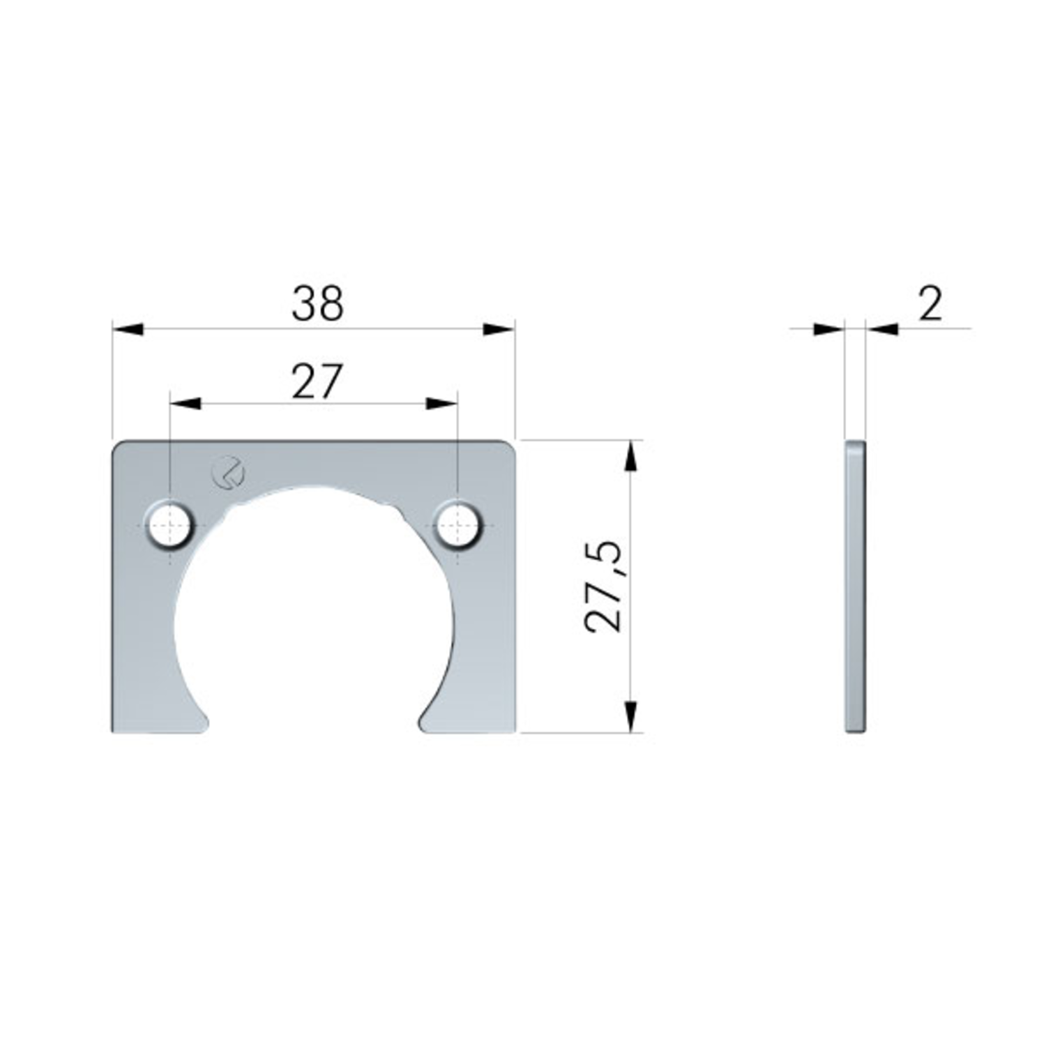 Adapter 2mm voor scharnier Kimana