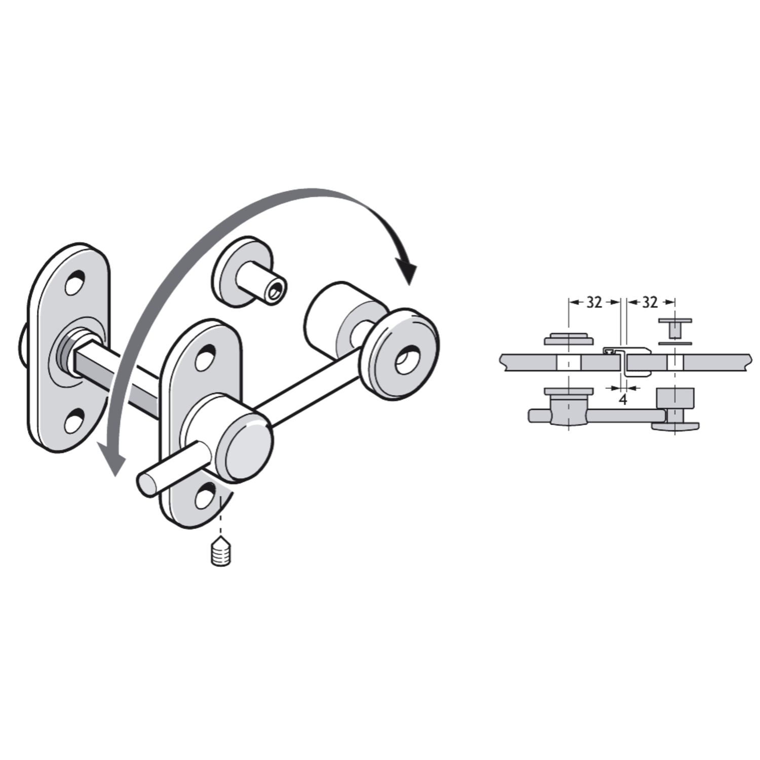 Pba 500-g inox sat. dispositif de fermeture libre/ occupe