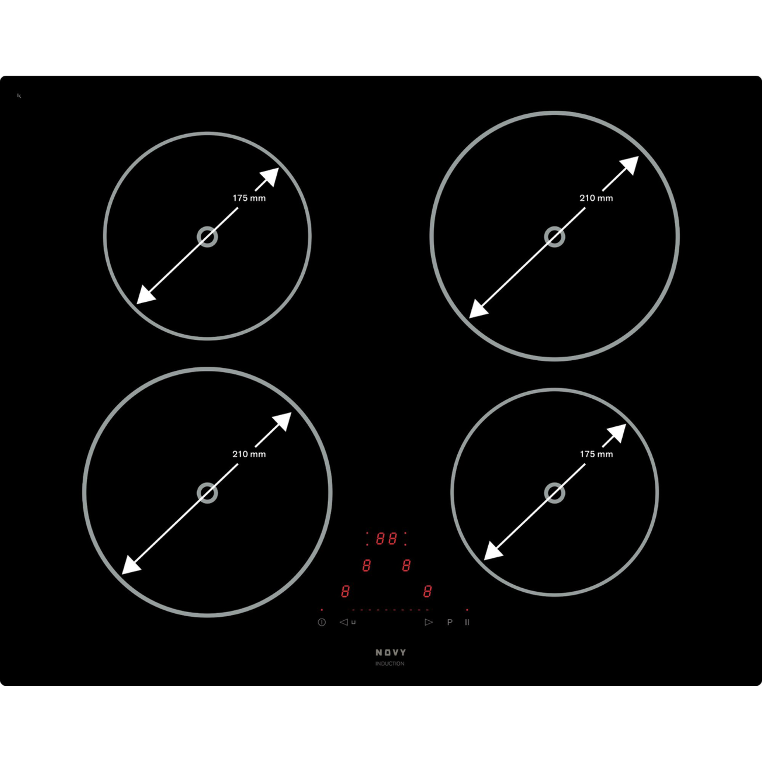 Novy induction Comfort 65 cm 4 zones 