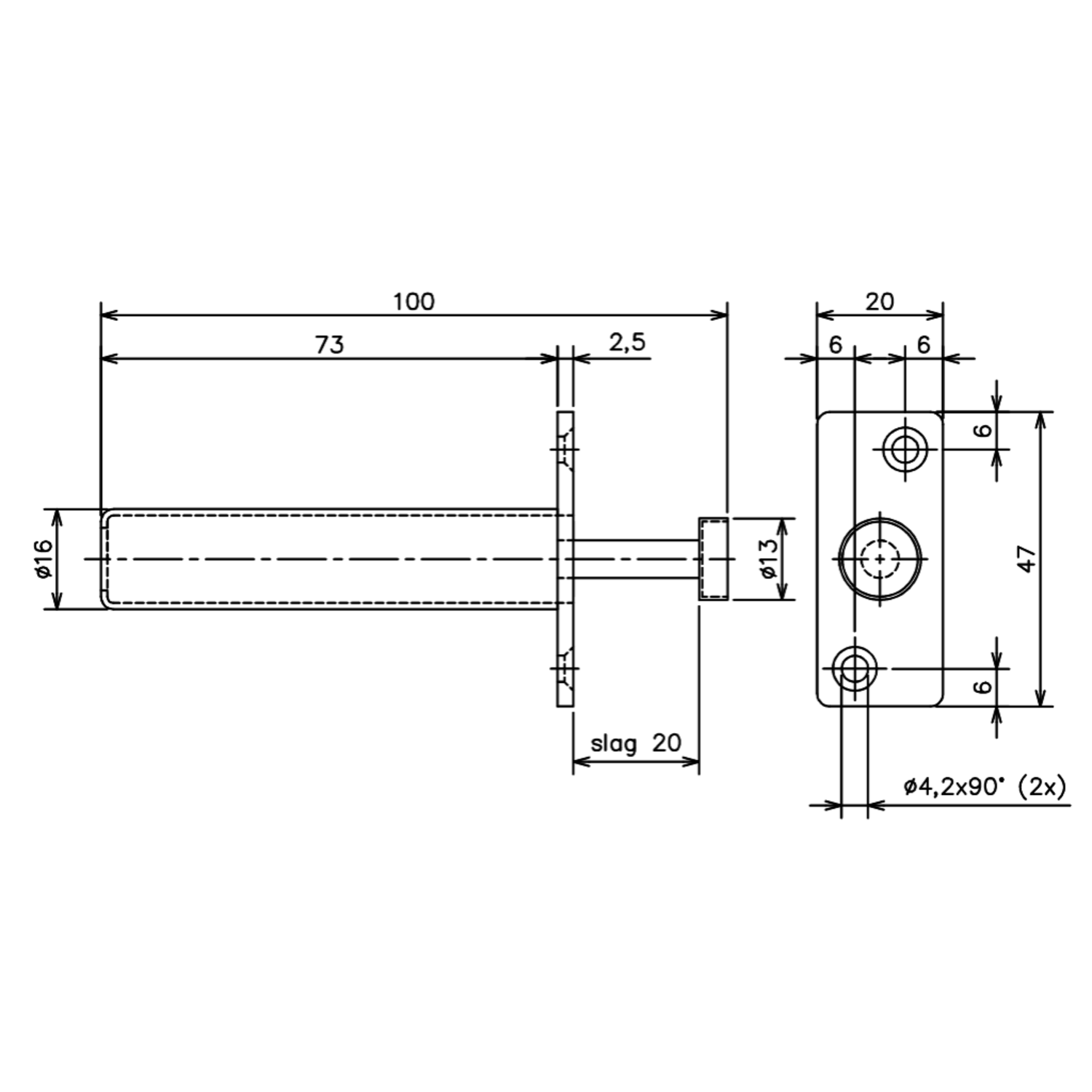 Veerbuffer P2O voor schuifdeur 130N