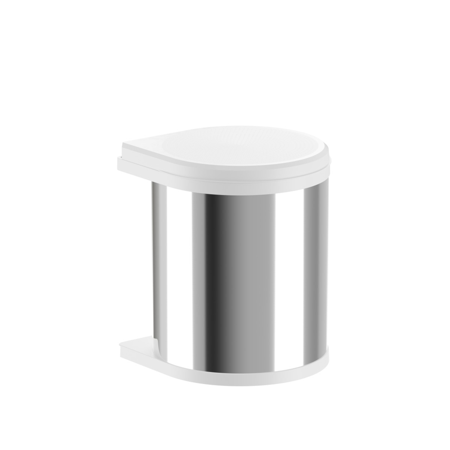 Poubelle hailo Mono 15l inox blanc 