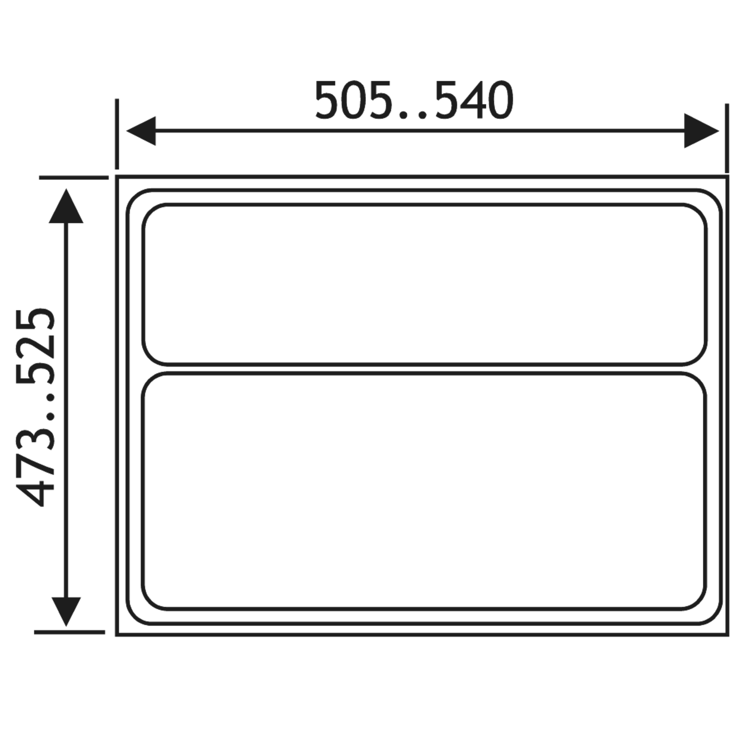 Insert tiroir flexytray l540-505x p525-473mm anthr 