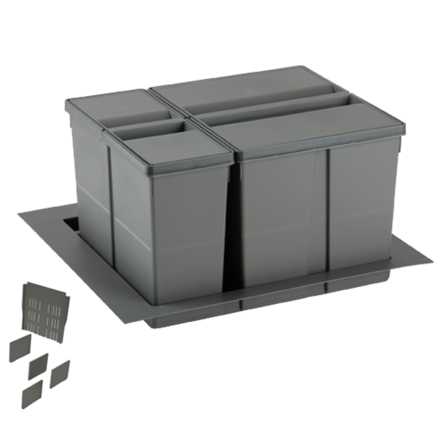 Système déchets tiroir 9xl c.600mm h.207mm 20 L + 9 L gris orion