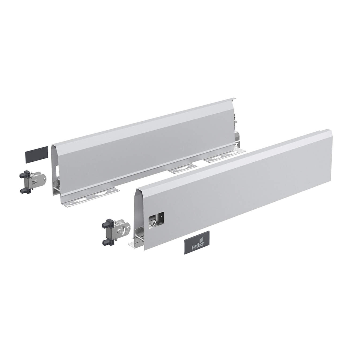 ArciTech Schuif- / frontlade, setverpakking, ladezijwand hoogte 126 x NL 550 mm, zilver, links en rechts