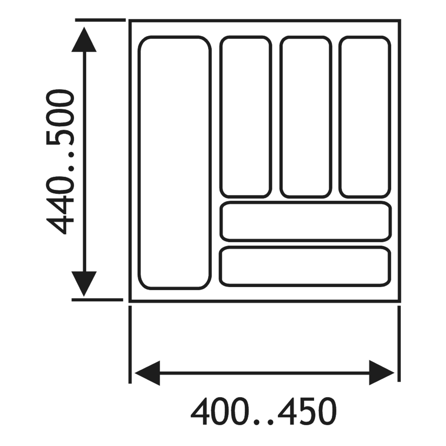 Insert pour tiroir b401-450 d441-500 blanc  