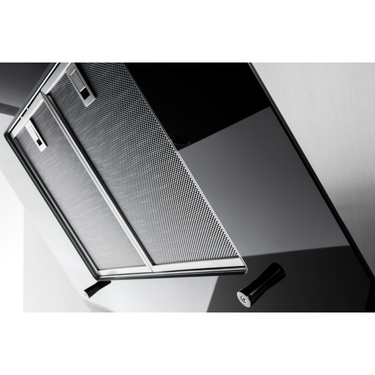 Novy Vision 90 cm zwart glas wanddampkap recircul