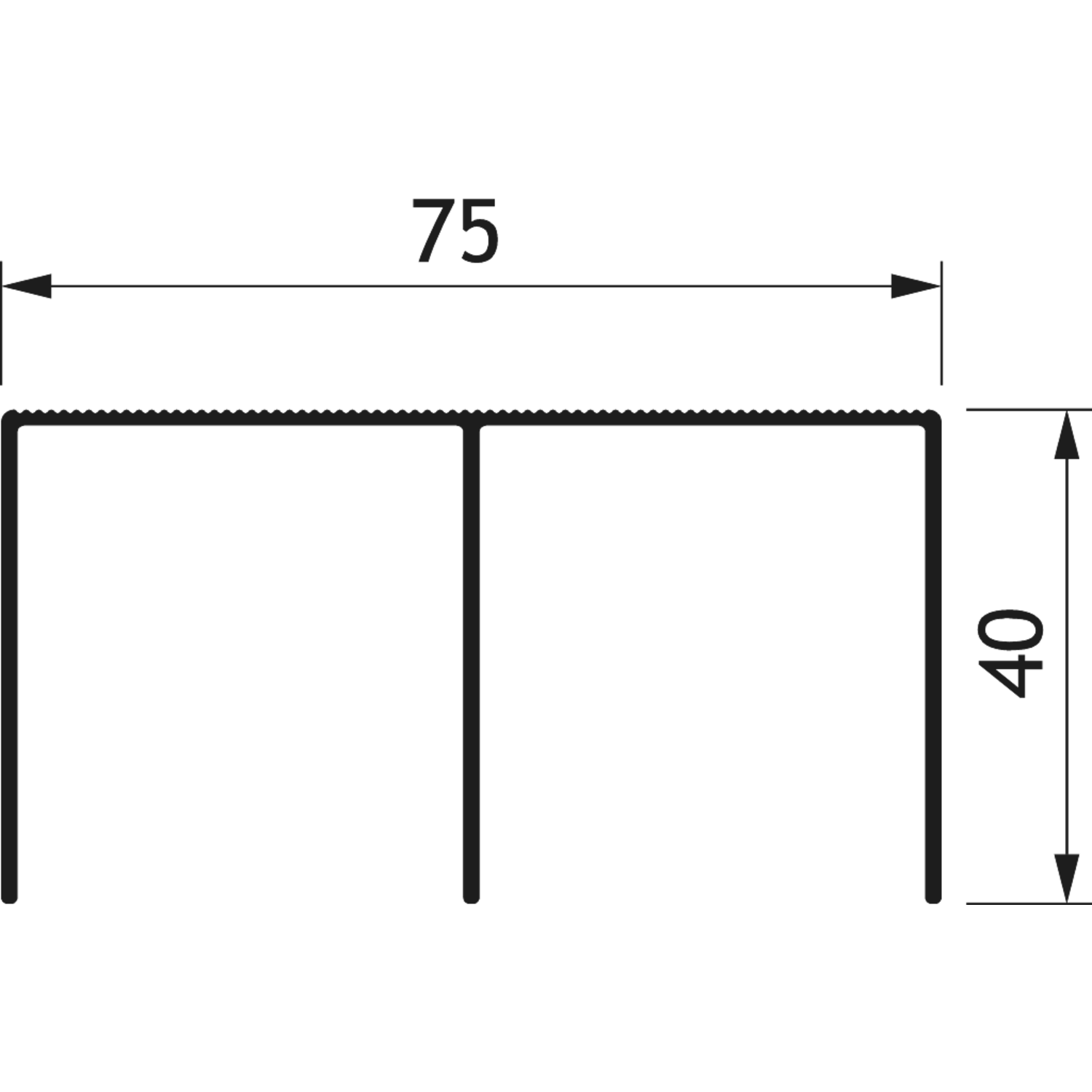 Rail support 10 mm Terra 6m alu noir  