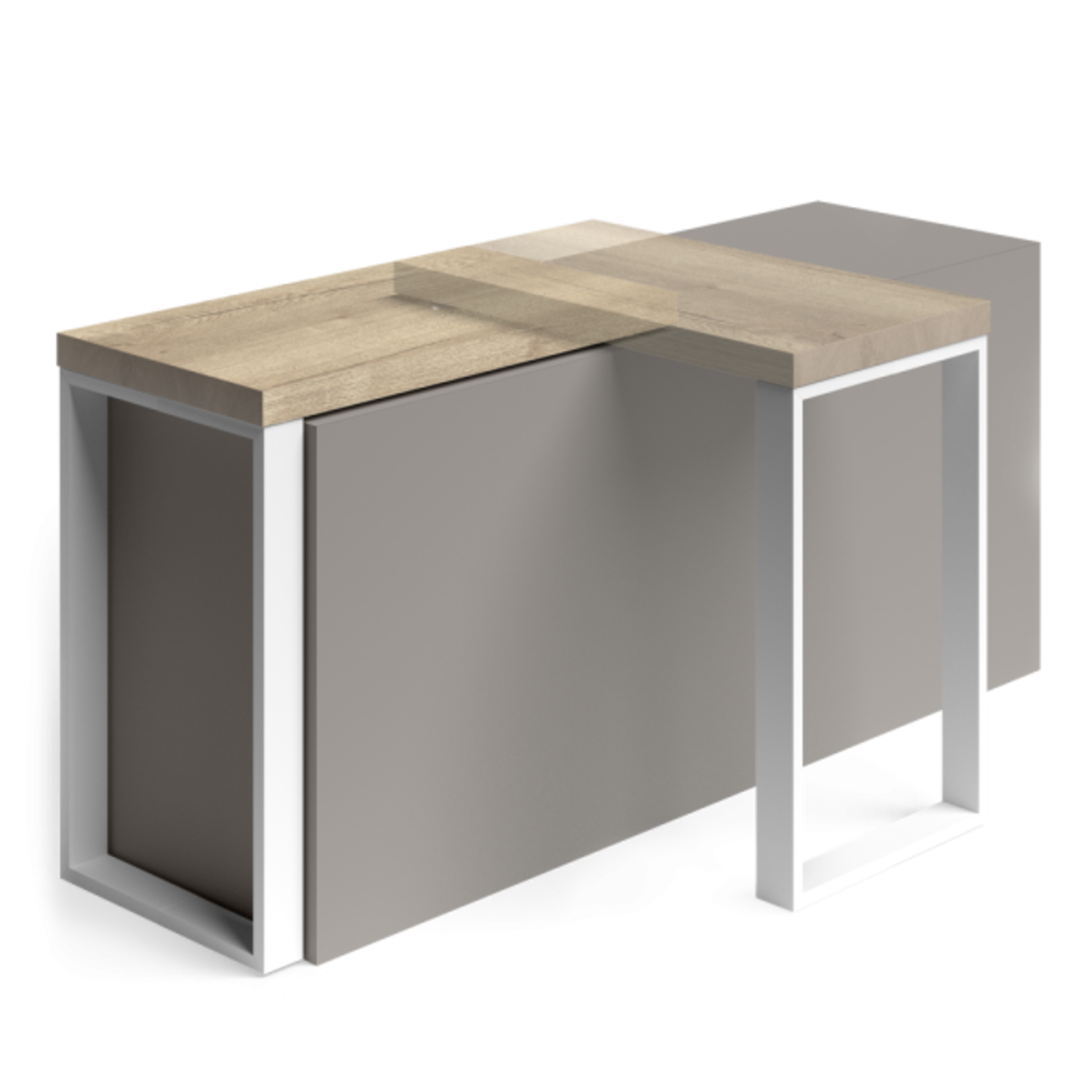 Tablette mobile 90° alu anthrac 800x550mm gauche 