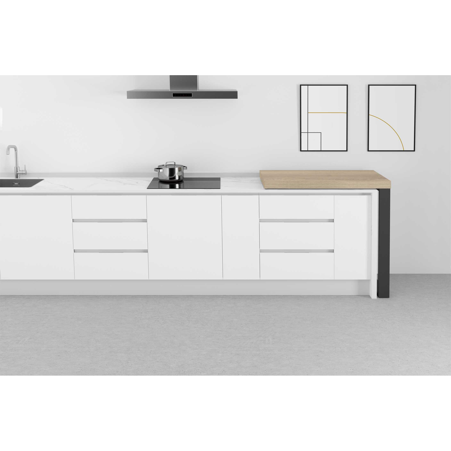 Tablette mobile 90° alu anthrac 800x550mm gauche 