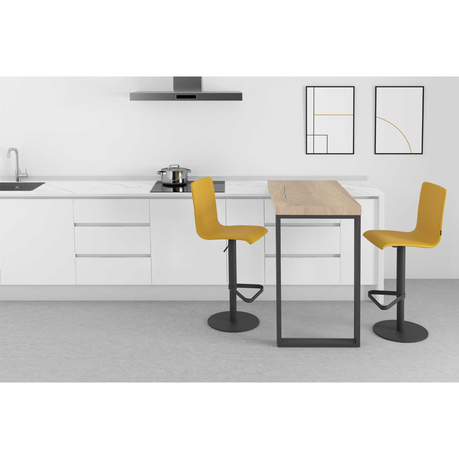 Tablette mobile 90° alu anthrac 800x550mm gauche 
