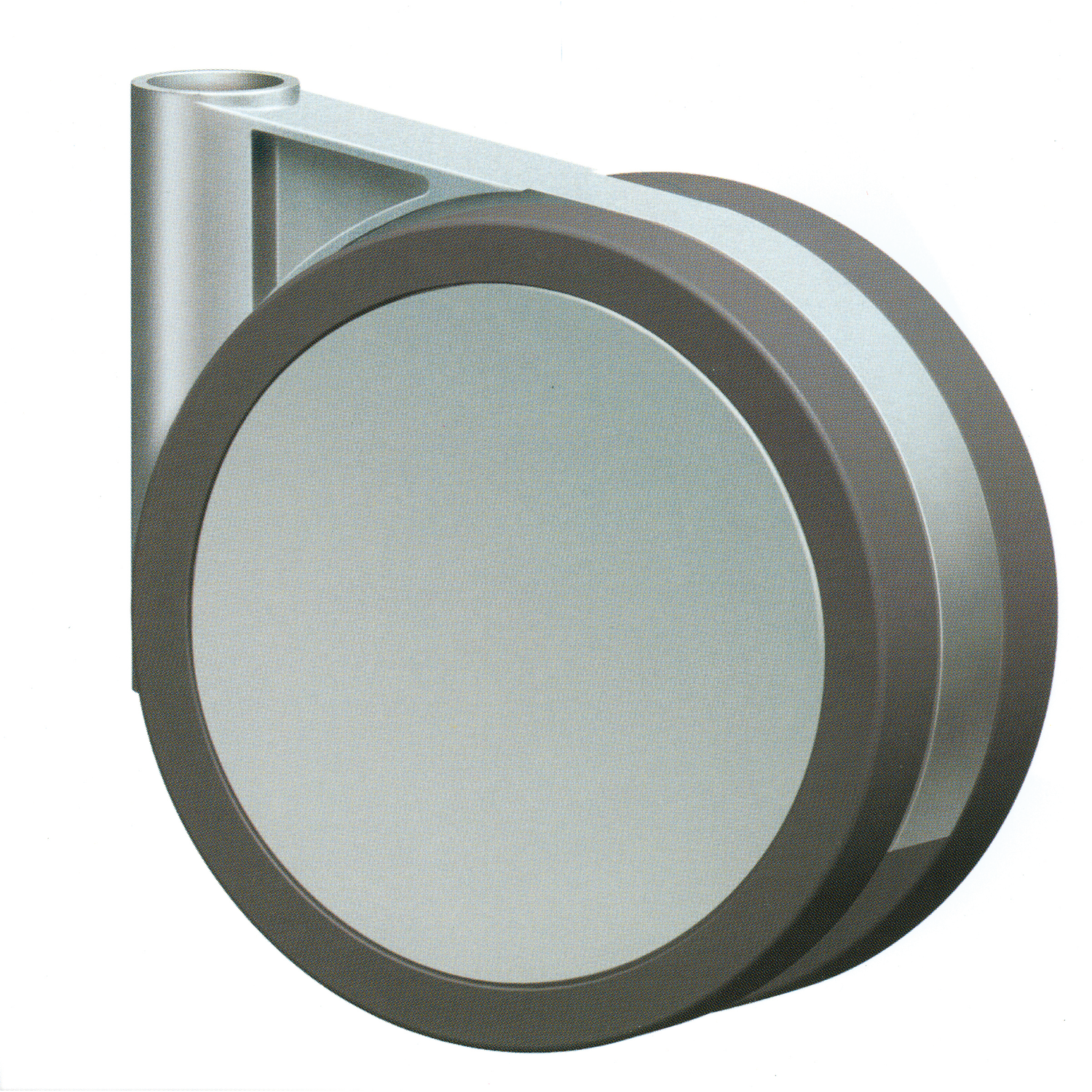 Roulettes doubles 100mm alu avec plaque triangulaire