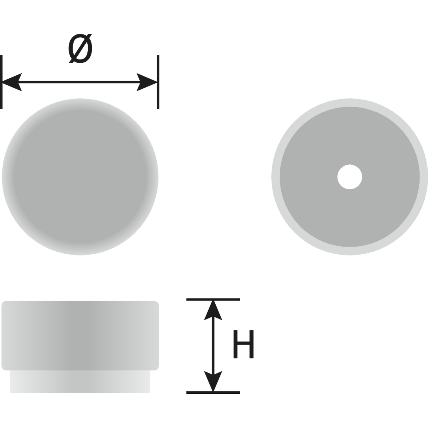 Bouton GRAF BIG Ø50 aluminium brossé laiton