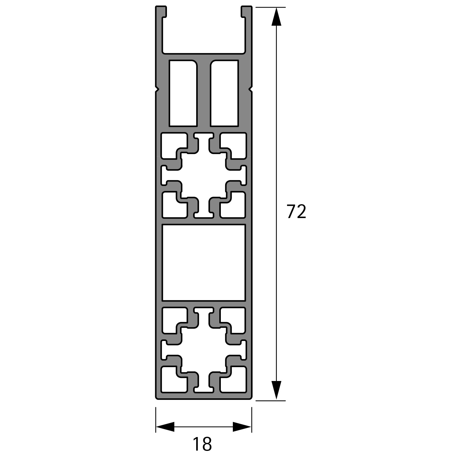Cadro Schuifladeprofiel AvanTech YOU / Actro YOU / Actro 5D, 3000 mm, roestvrij staal finish
