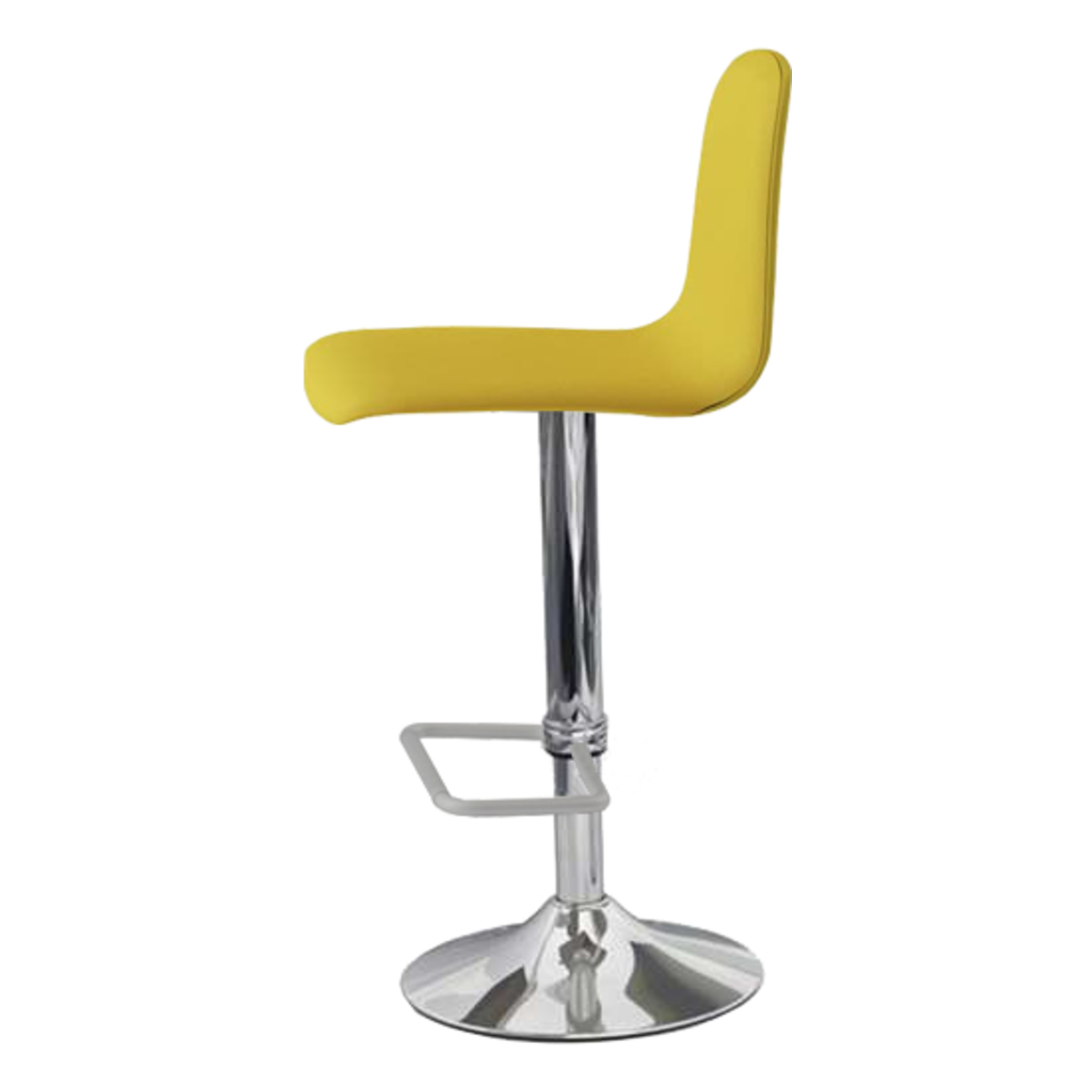 Tabouret lemon chromé tulipe|laqué moutarde 
