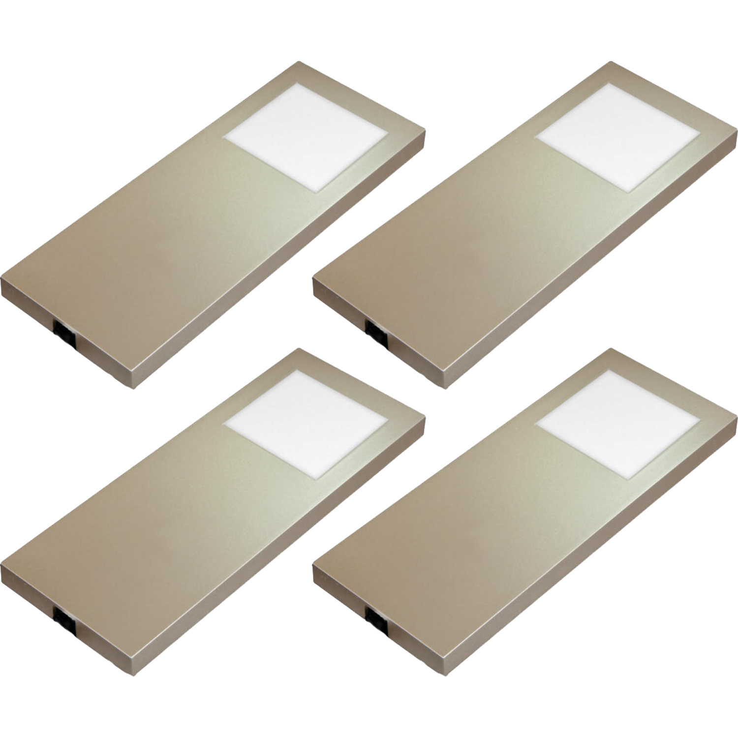 Hera set 4 x slim-pad F Led 5w 24V 3000K look inox + transfo Led 30
