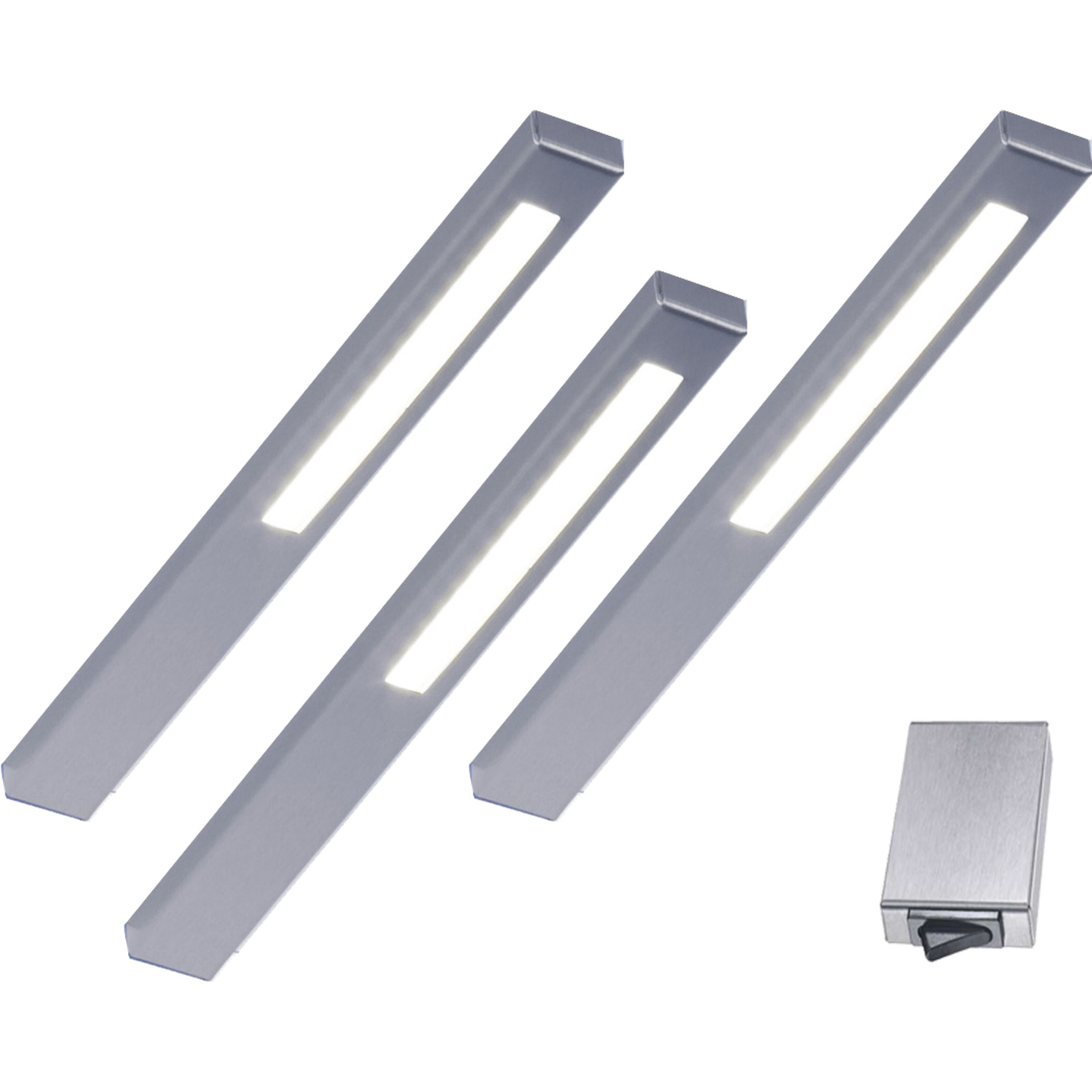 Slim led-Set 3 x 5.4w 12V 3500k inox 