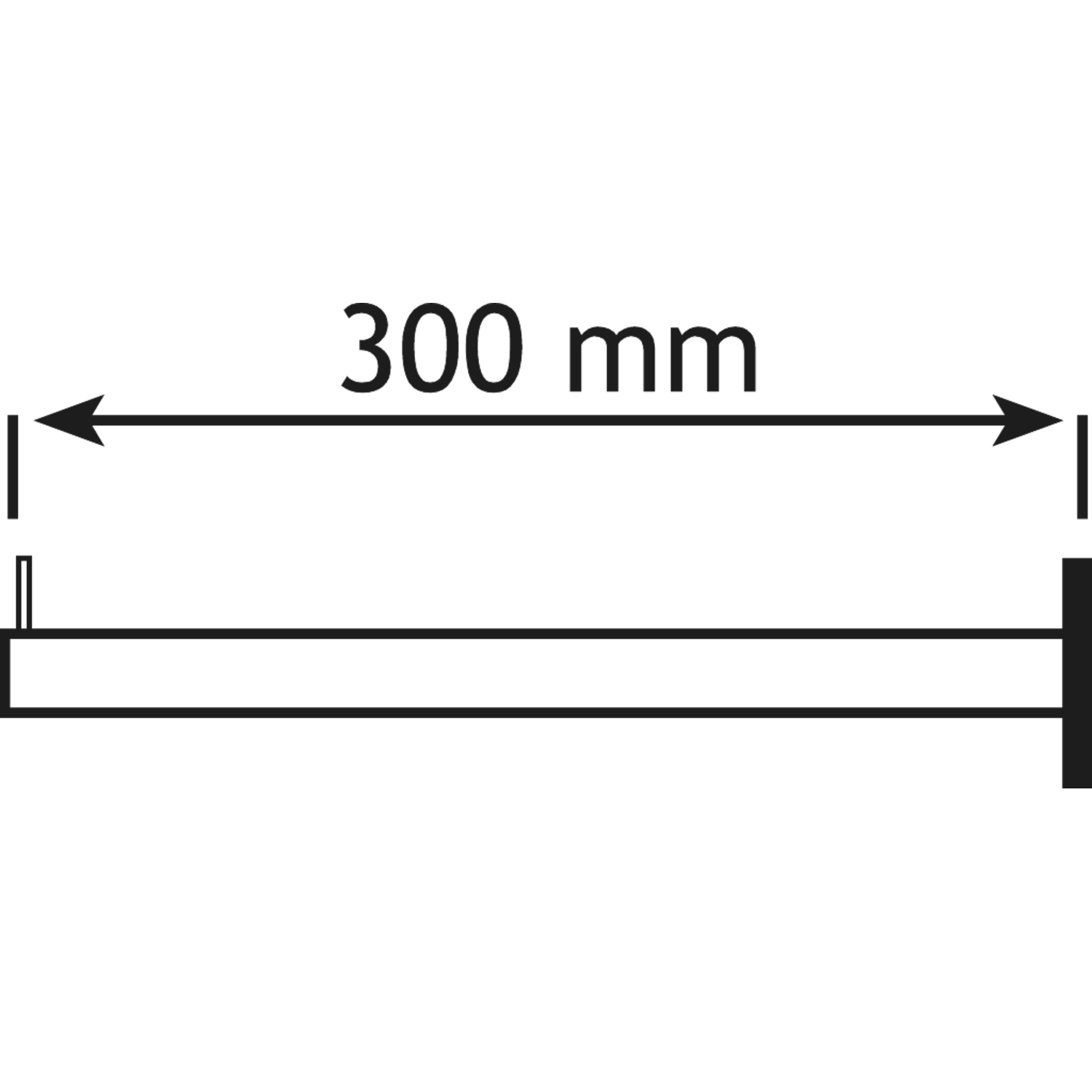 Houder l.30cm stang vast antraciet