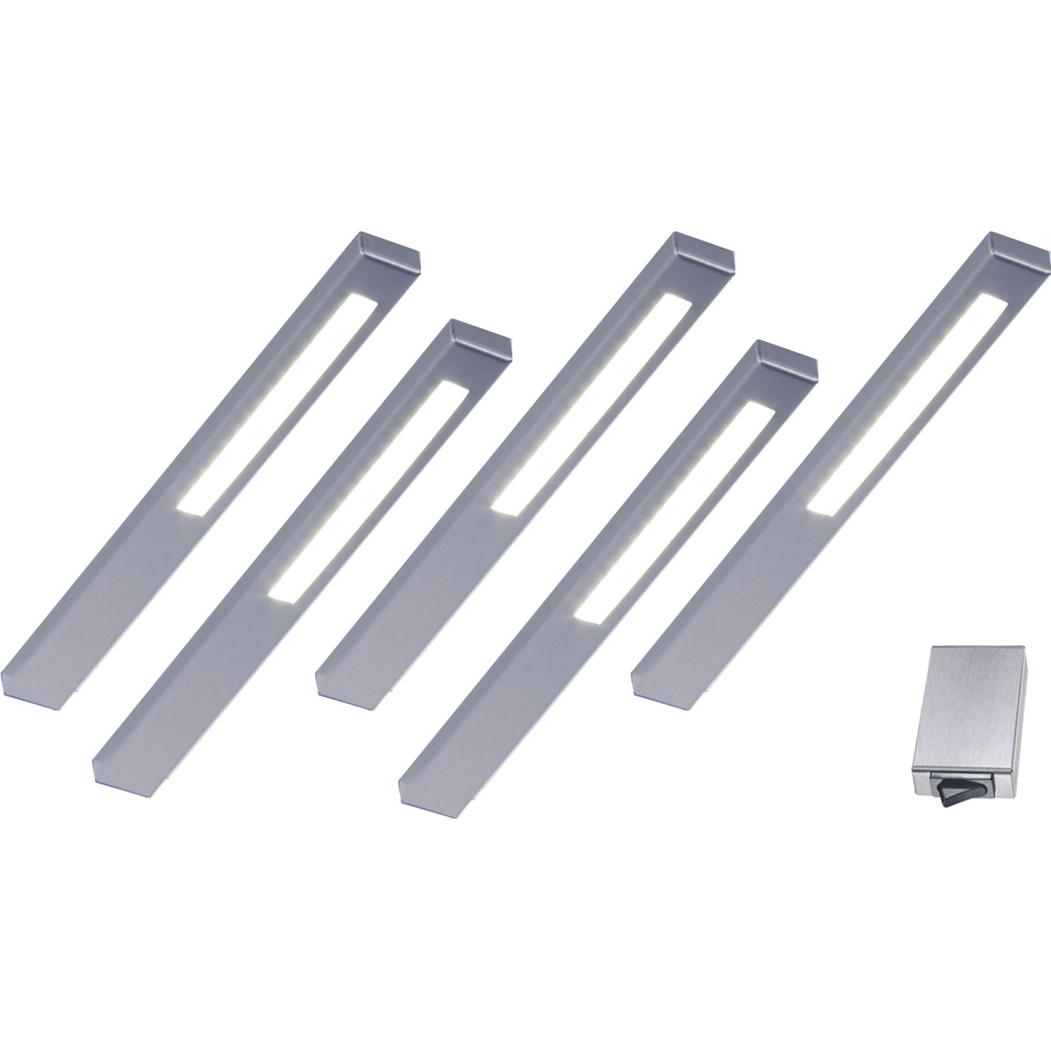 Slim led-Set 5 x 5.4w 12V 3500k inox 