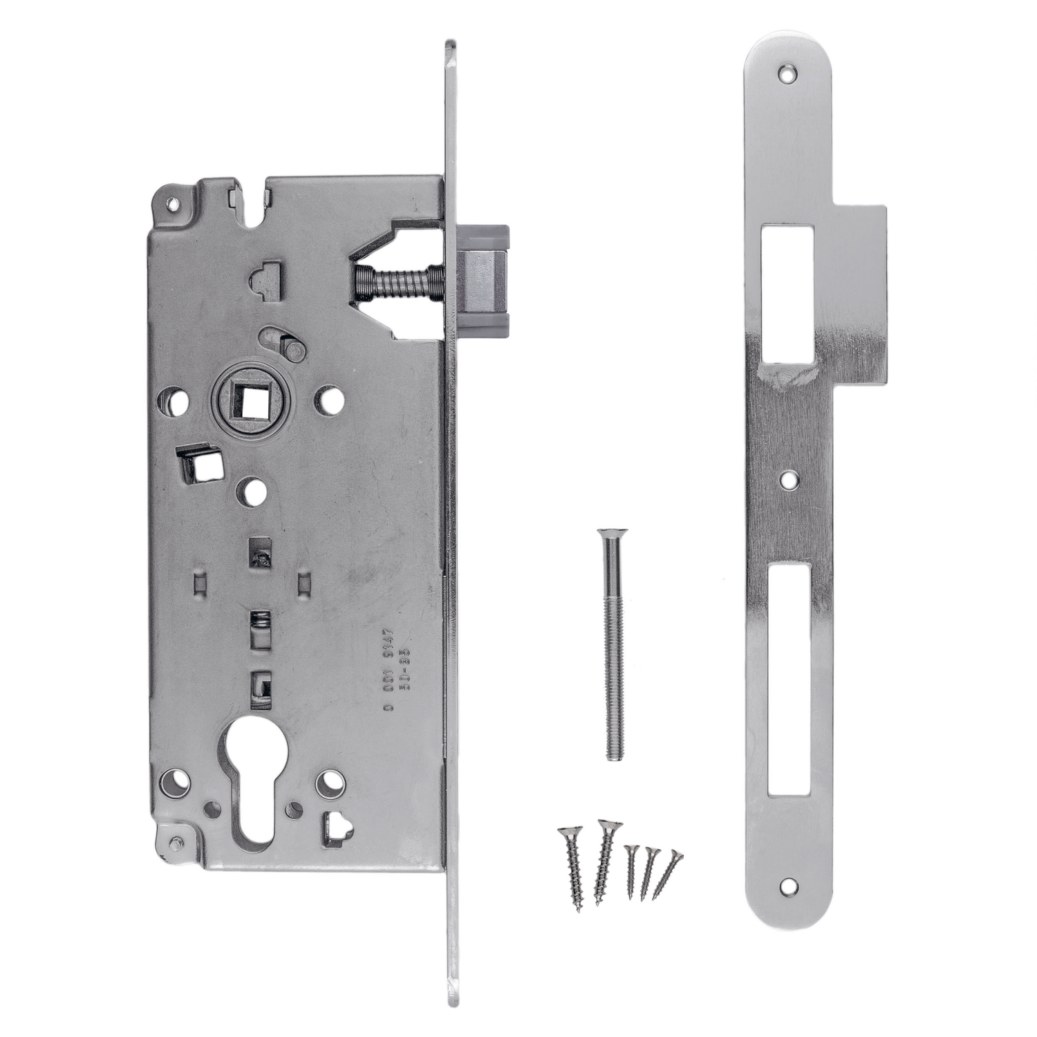 Slot AGB inox look cylinder 85 mm +tegenplaat Small recht
