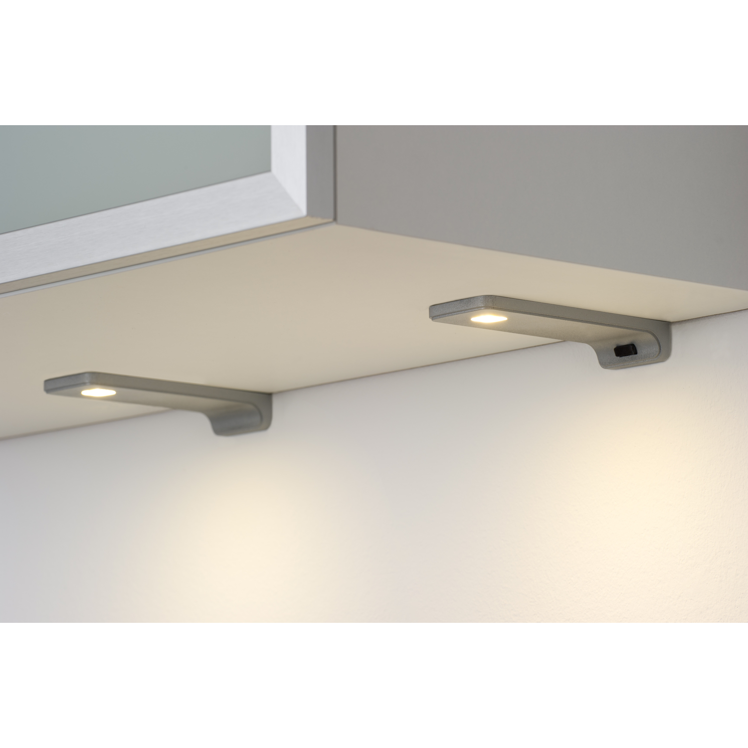 Set 3 Led reiled onderbouw 3W 3000K RVS look touch 10w met dimmertransfo