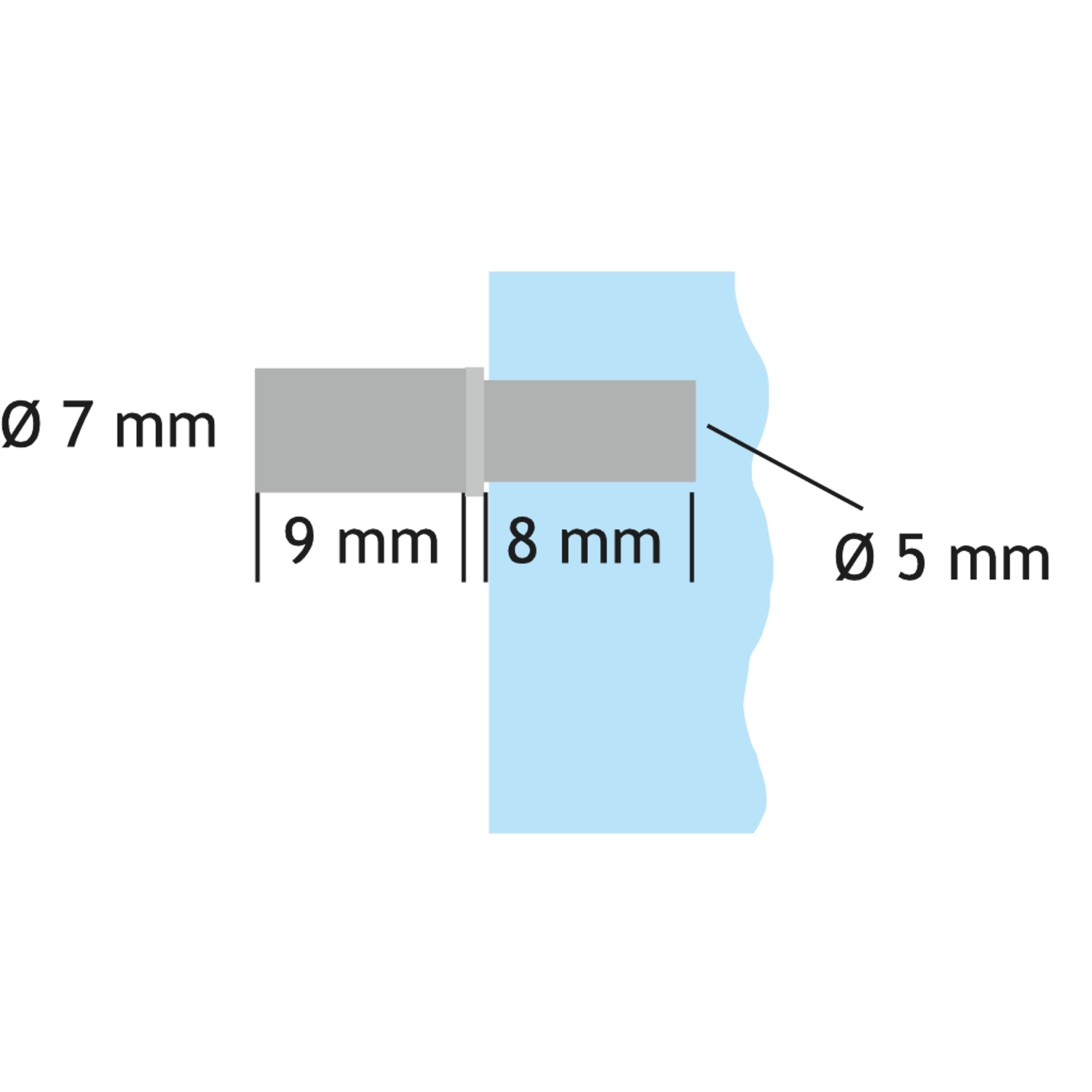 Taquets avec capuchon transparent 5mm  